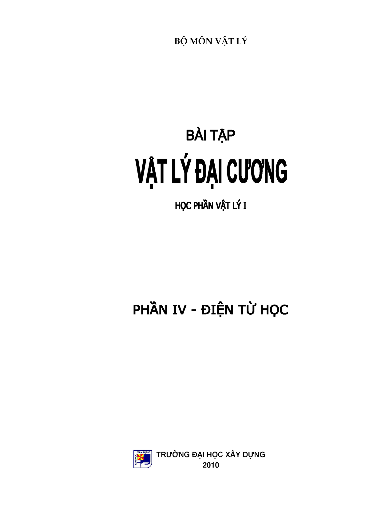 [15.03.2010 ] Bai Tap Dien Tu - BÞ MÔn VÀt LÝ TrƯỜng ĐẠi HỌc XÂy DỰng 