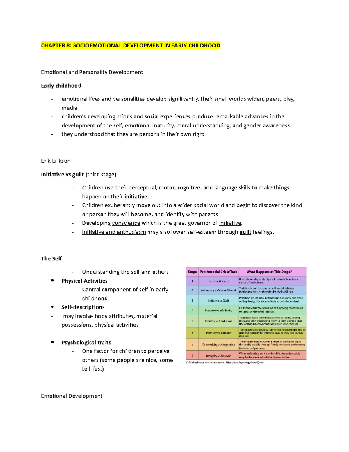 Chapter 8 Socioemotional Development IN Early Childhood - Developmental ...