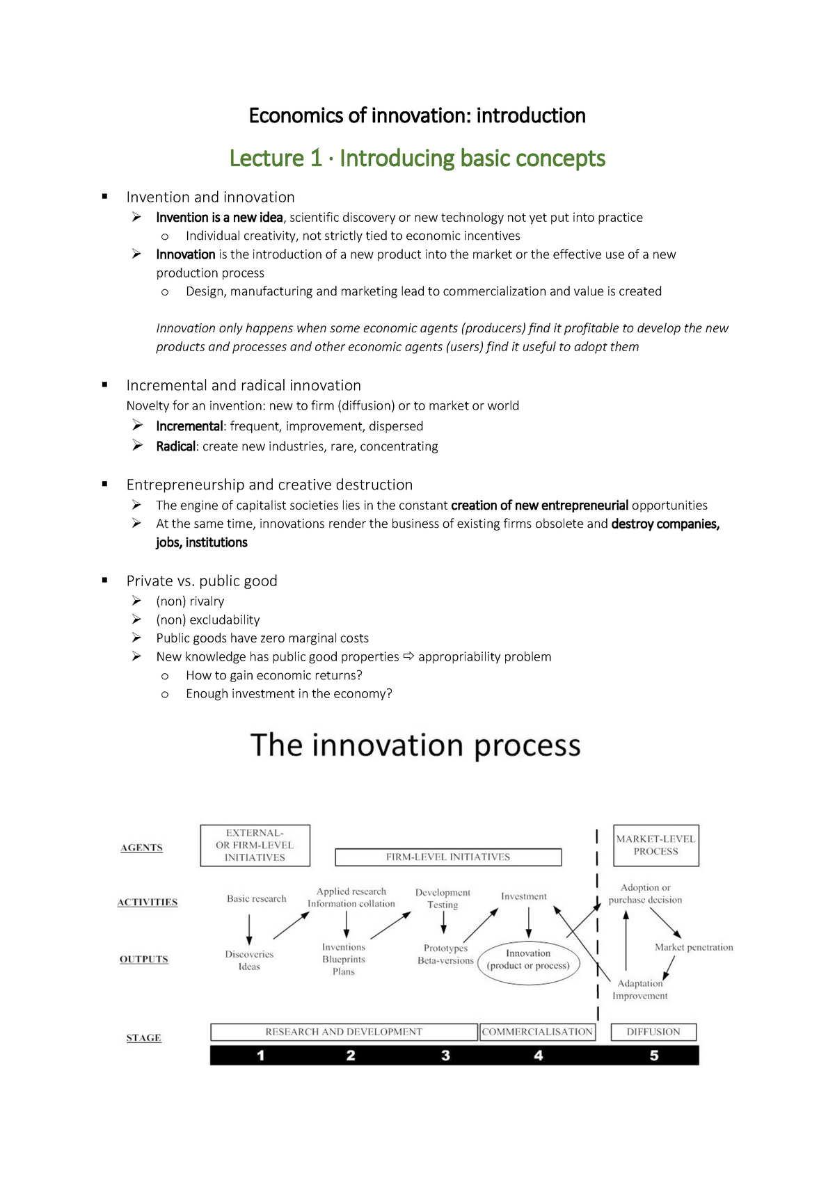 economics of innovation literature review