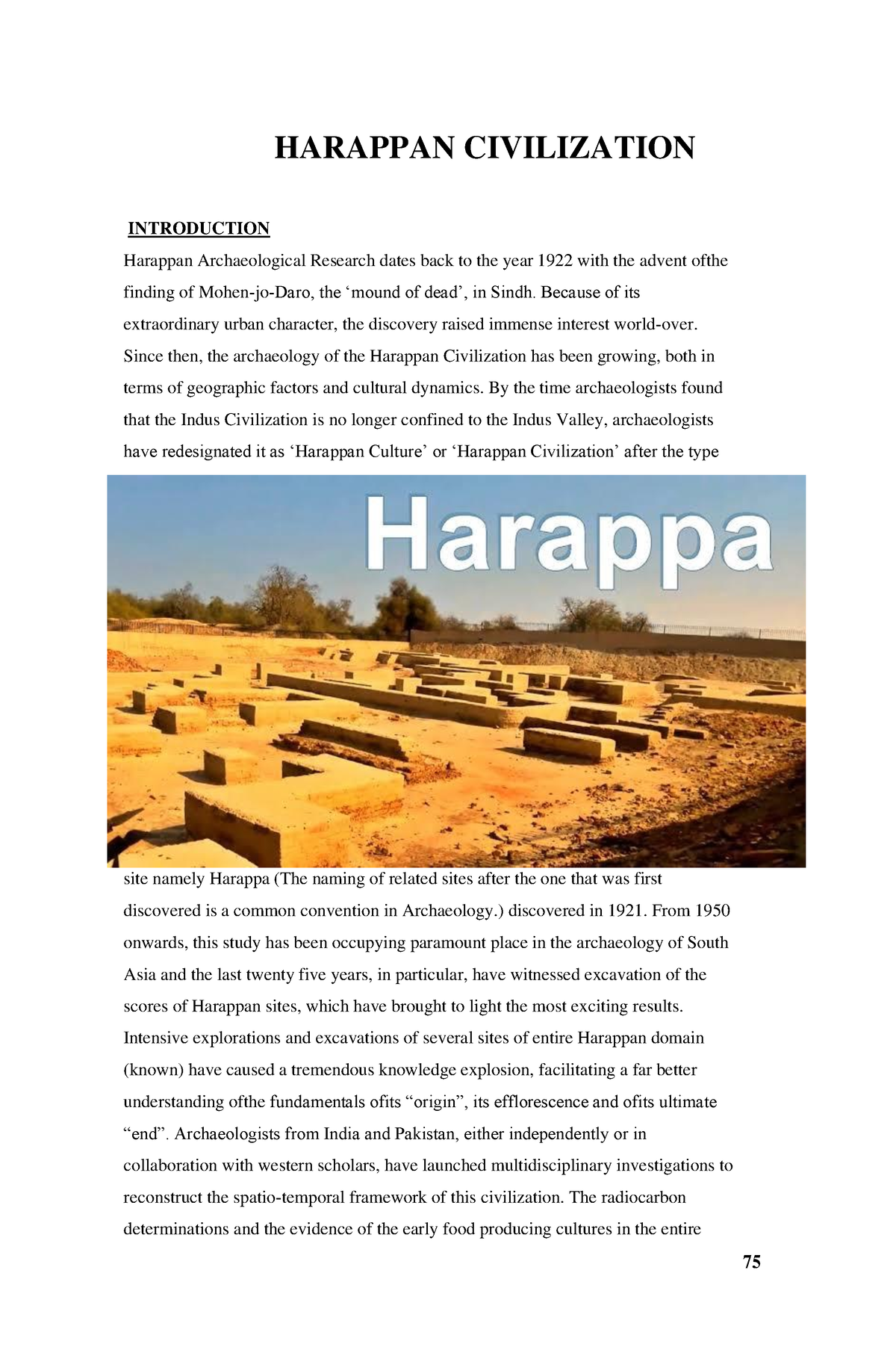 Dsc1 project HARAPPAN CIVILIZATION INTRODUCTION Harappan