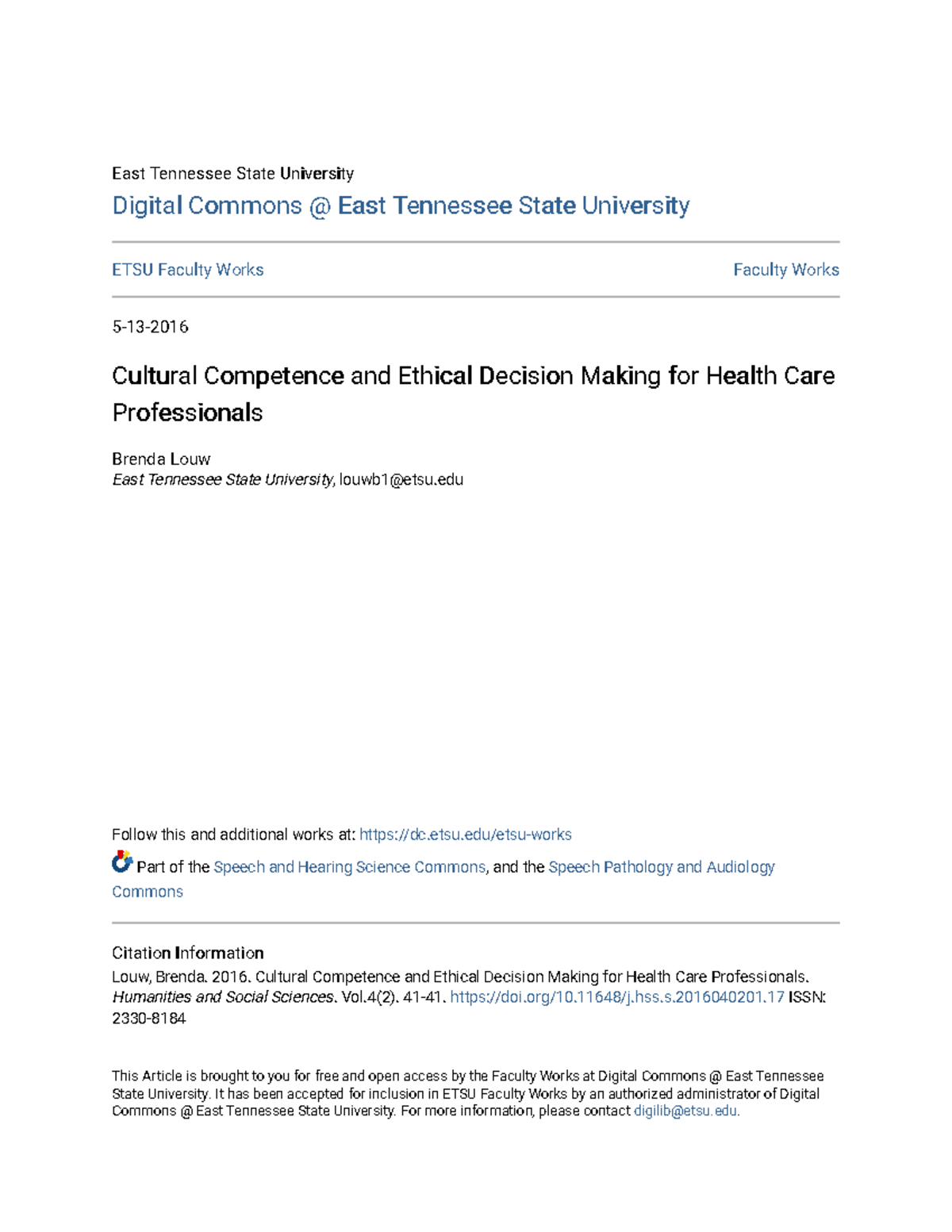 Cultural Competence and Ethical Decision Making for Health Care P ...