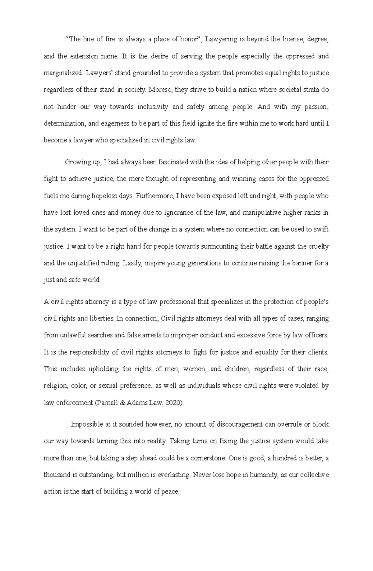 a lawyer in the philippines dream of filipino student