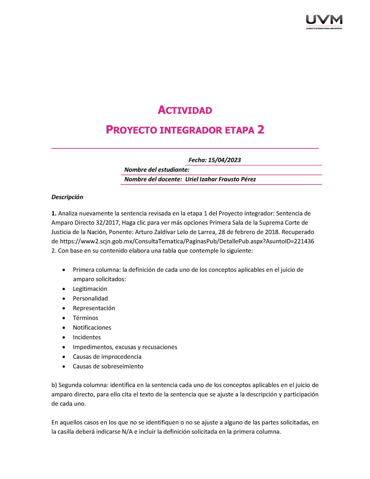 Act#6 Proyecto Integardor 2 - ACTIVIDAD PROYECTO INTEGRADOR ETAPA 2 ...