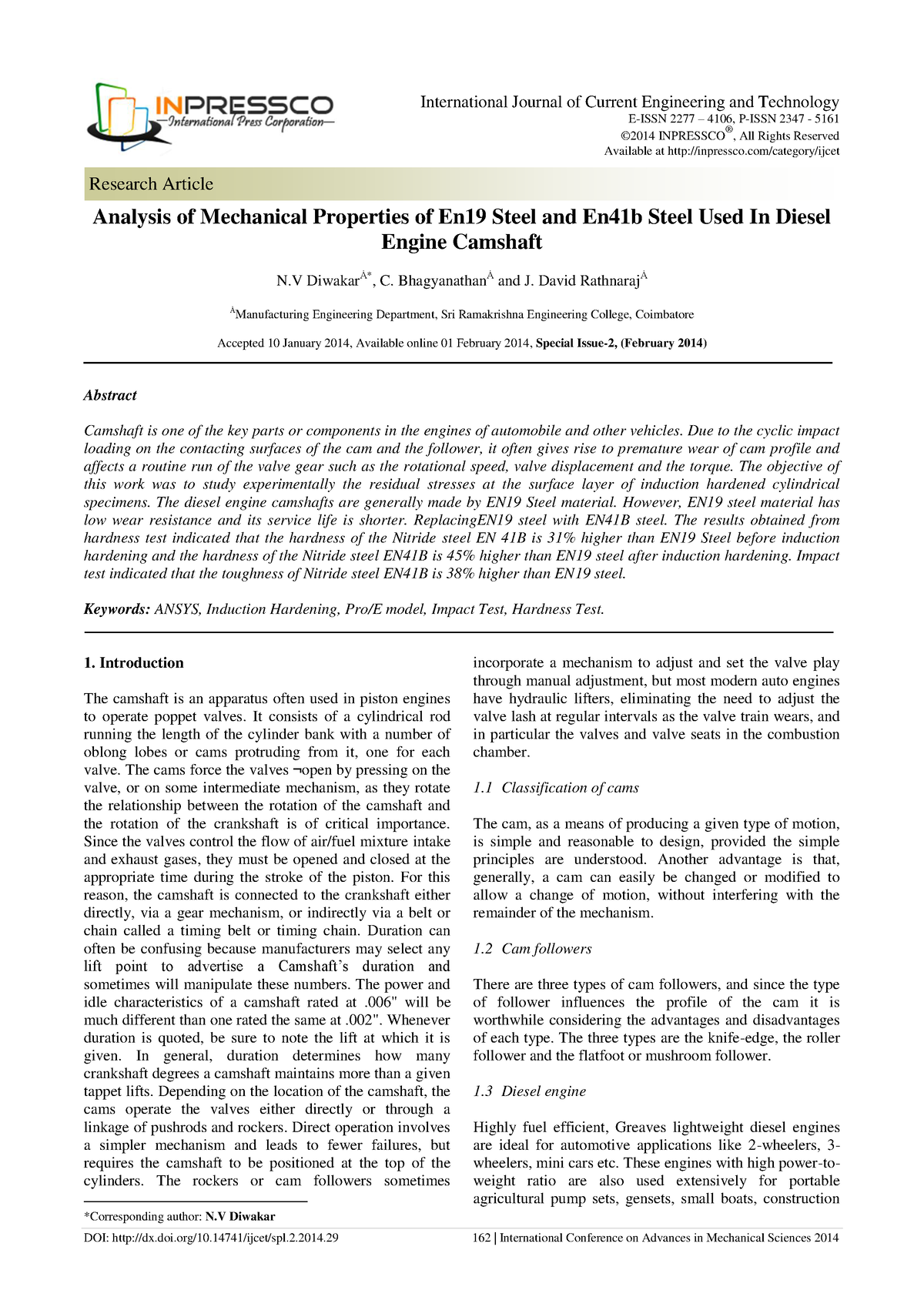 EN 19, 2 - paper - DOI: dx.doi/10.14741/ijcet/spl.2.2014 162 ...