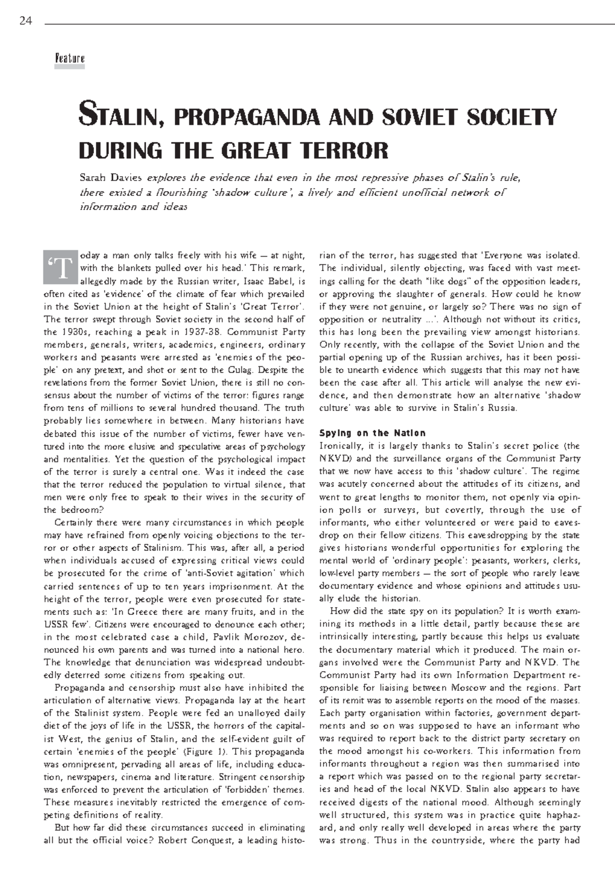 Stalin propaganda - revision - 24 STALIN, PROPAGANDA AND SOVIET SOCIETY ...