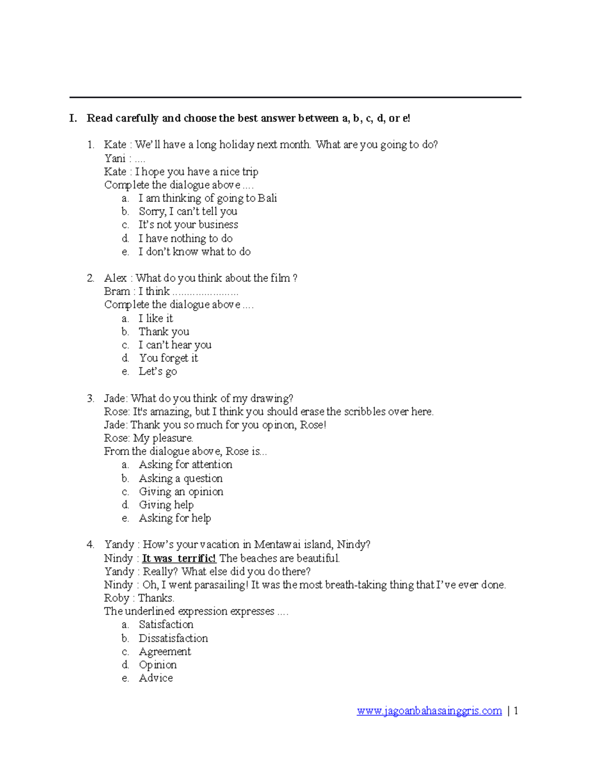 Soal Kelas 11 Ulangan Akhir Semester - I. Read Carefully And Choose The ...