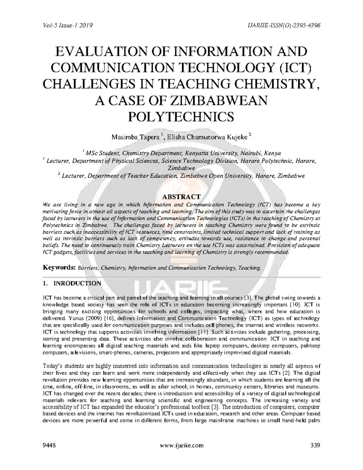 Evaluation OF Information AND Communicat - EVALUATION OF INFORMATION ...