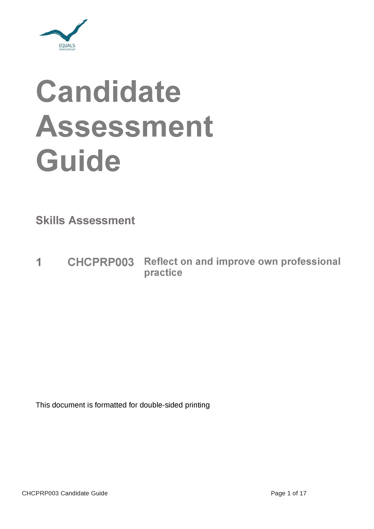 Chcprp 003 Candidate Assessment Guide - CHCPRP003 Candidate Guide Page ...