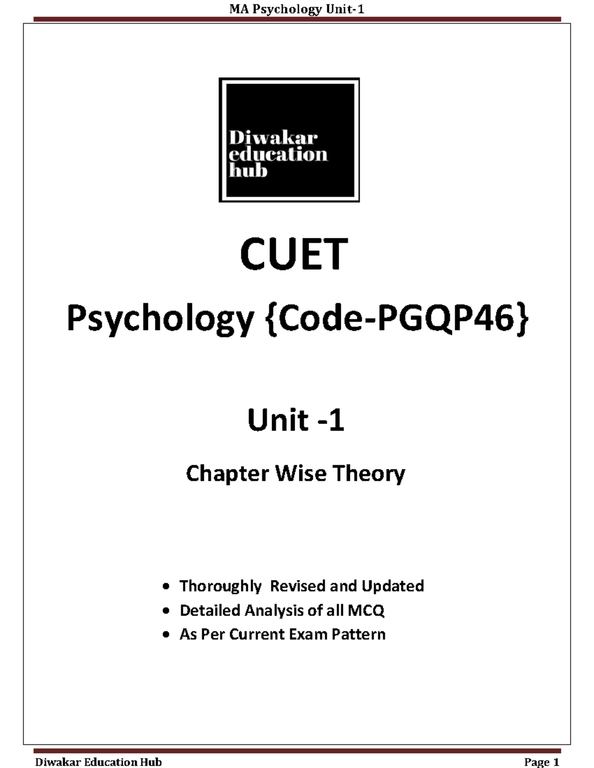 CUET MA Psy Smp - Question Answer with Explanations Unit - Chapter Wise ...