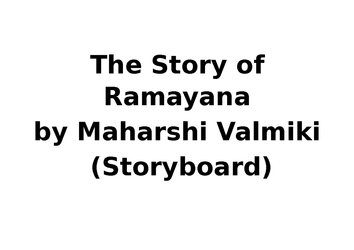 Ramayana-Story Board - Story of rama and sita - The Story of Ramayana ...