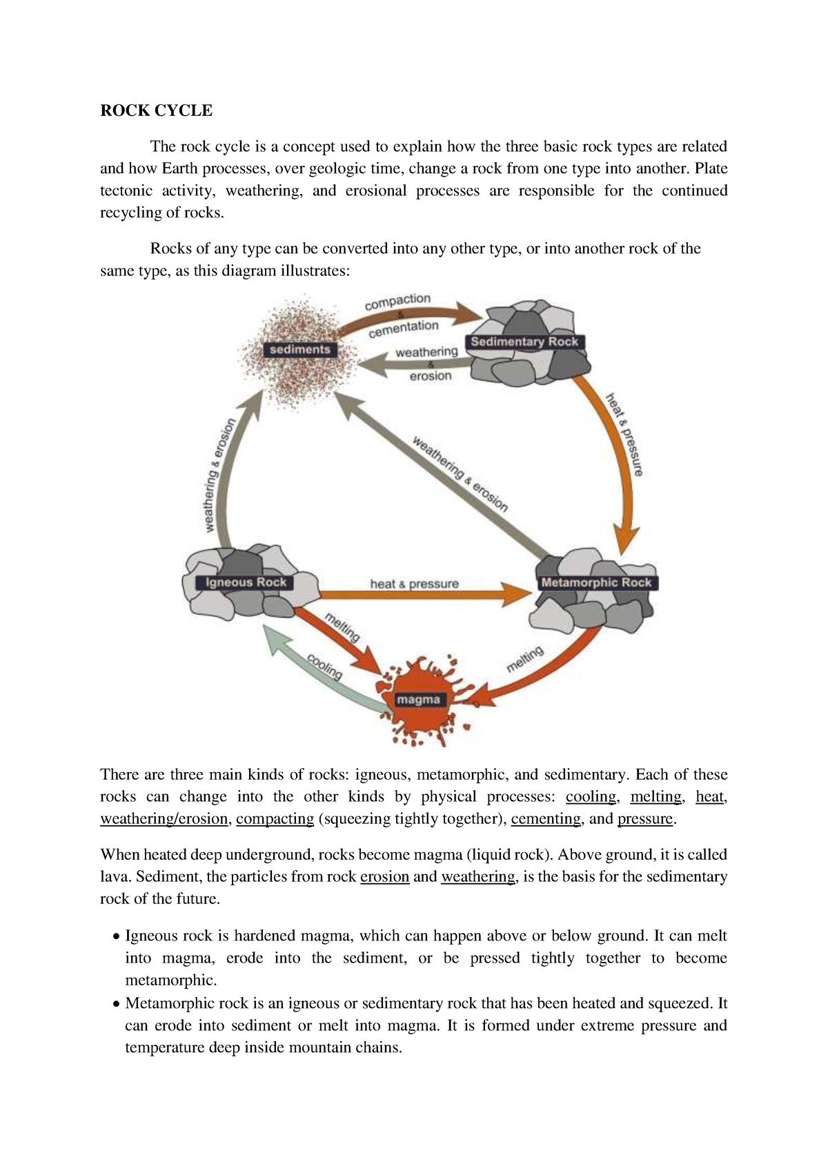 rock cycle essay pdf