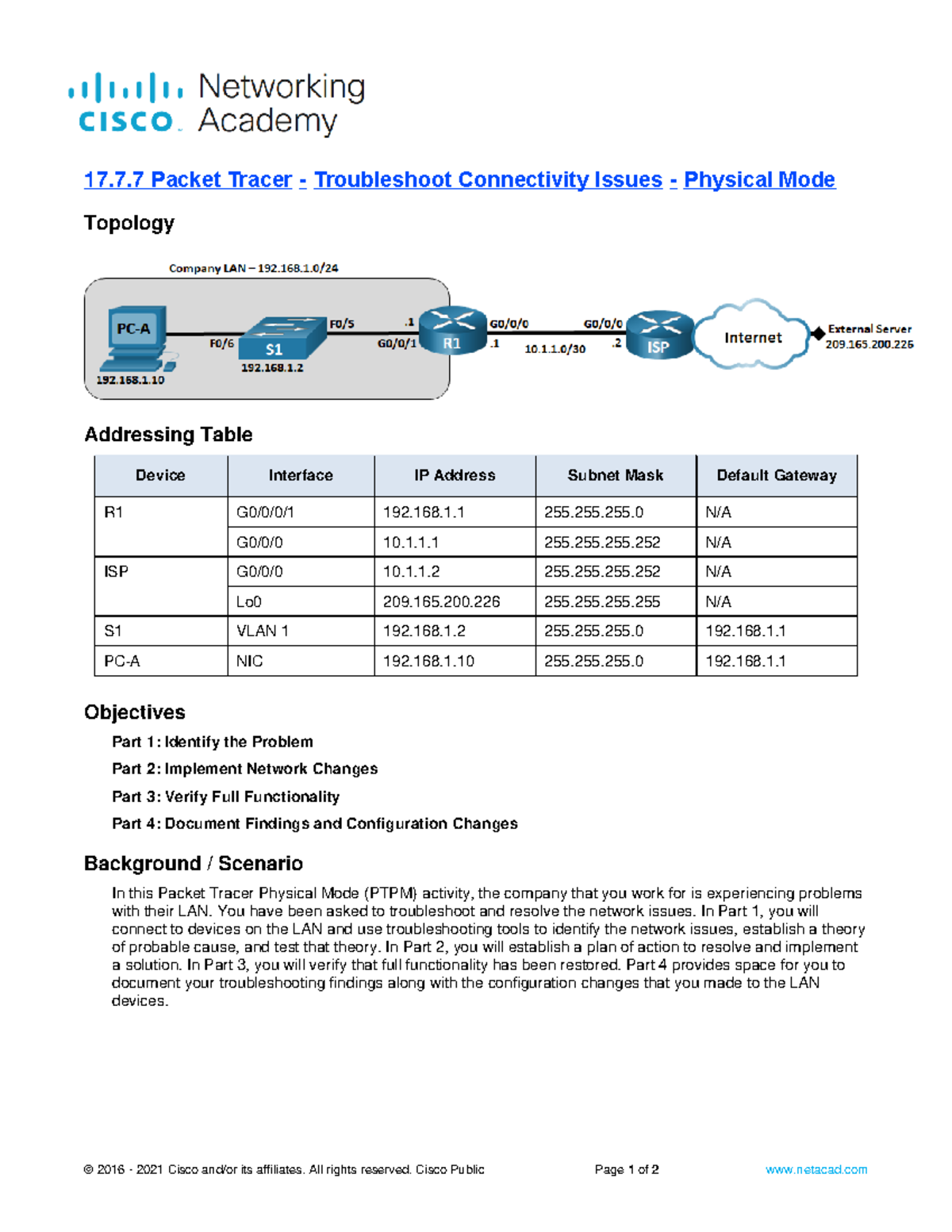 Ace Your Networking Exams With 11.9.3 Packet Tracer - 110p1d1