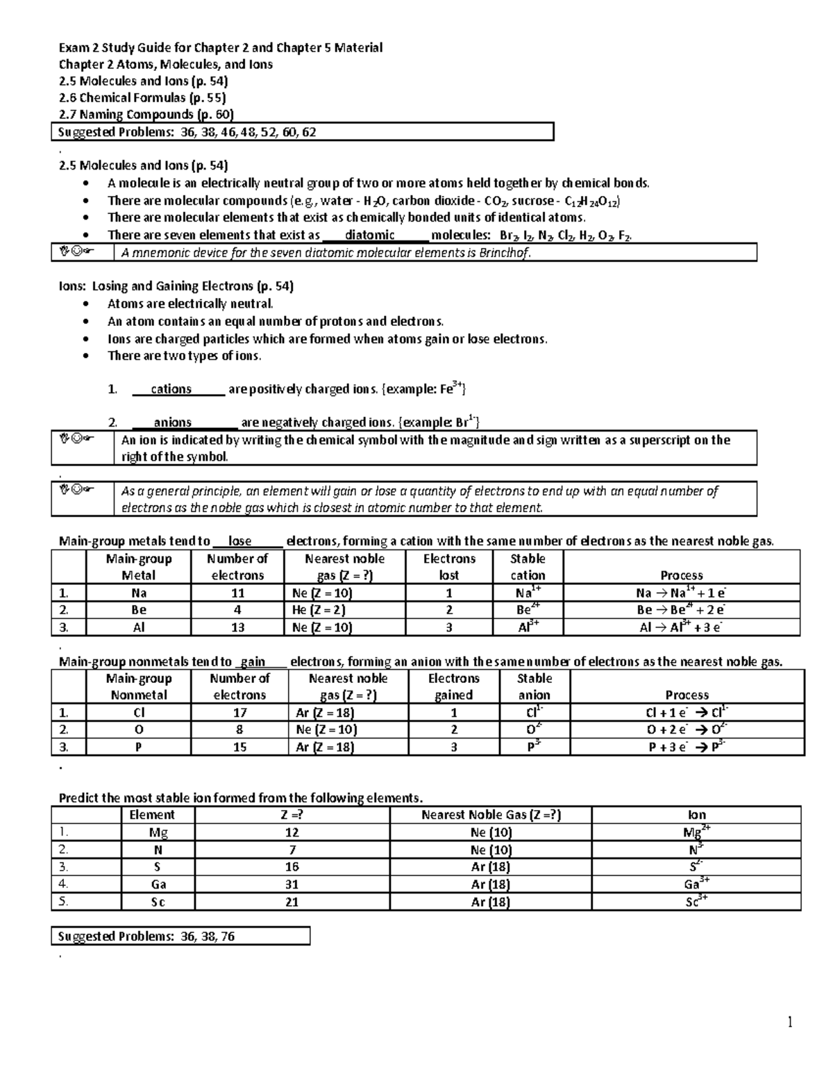 Exam 2 Guide Spring 2022 - Exam 2 Study Guide for Chapter 2 and Chapter ...