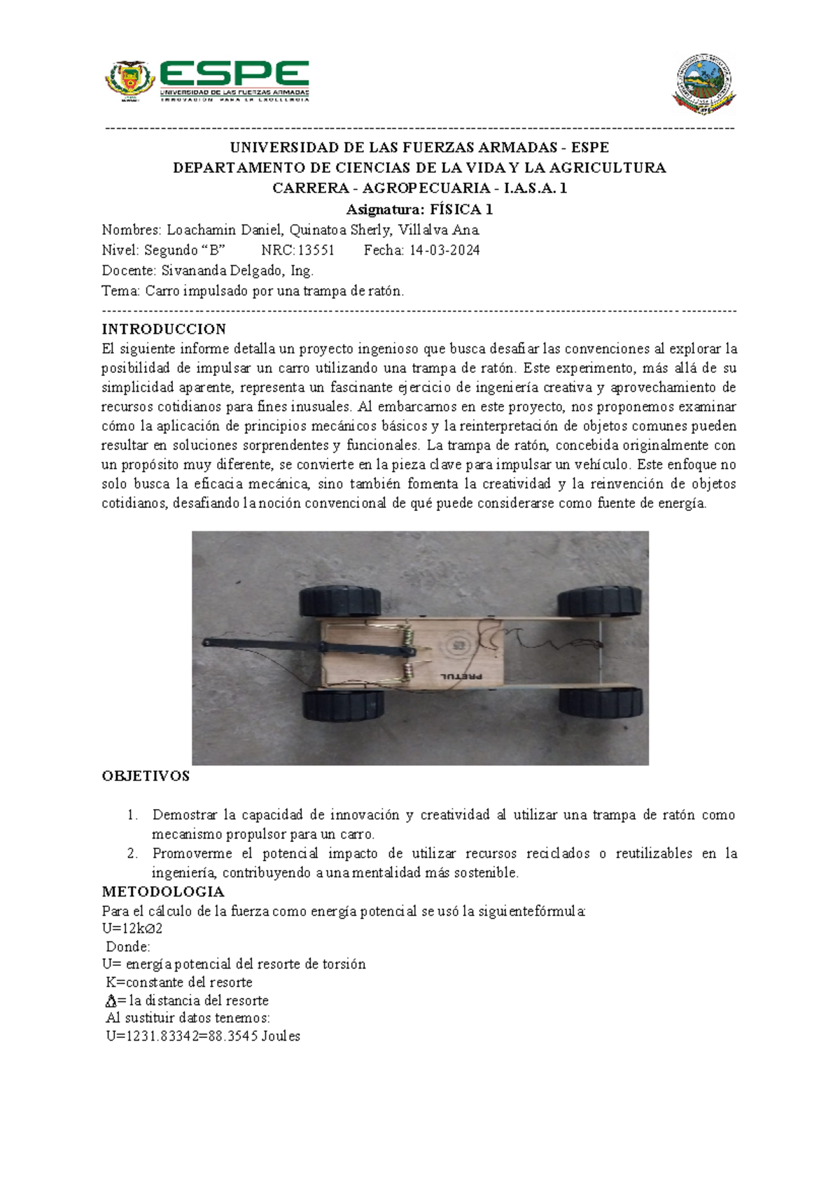 Carrito-ratonera - UNIVERSIDAD DE LAS FUERZAS ARMADAS - ESPE ...