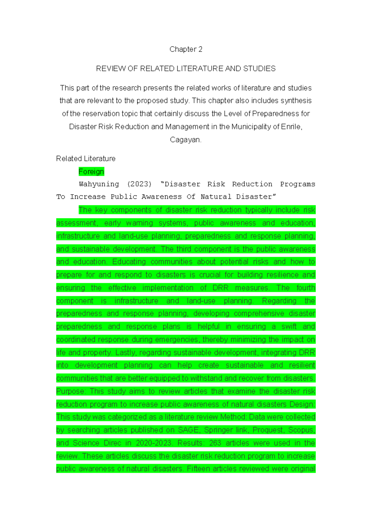 Chapter 2 - notes - Chapter 2 REVIEW OF RELATED LITERATURE AND STUDIES ...