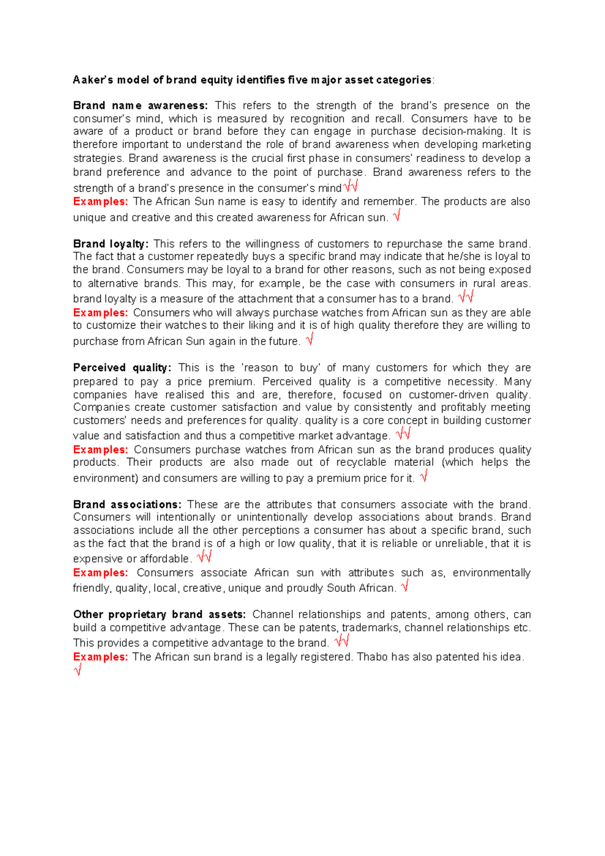 Essaytypemodelanswer - Aaker’s model of brand equity identifies five ...