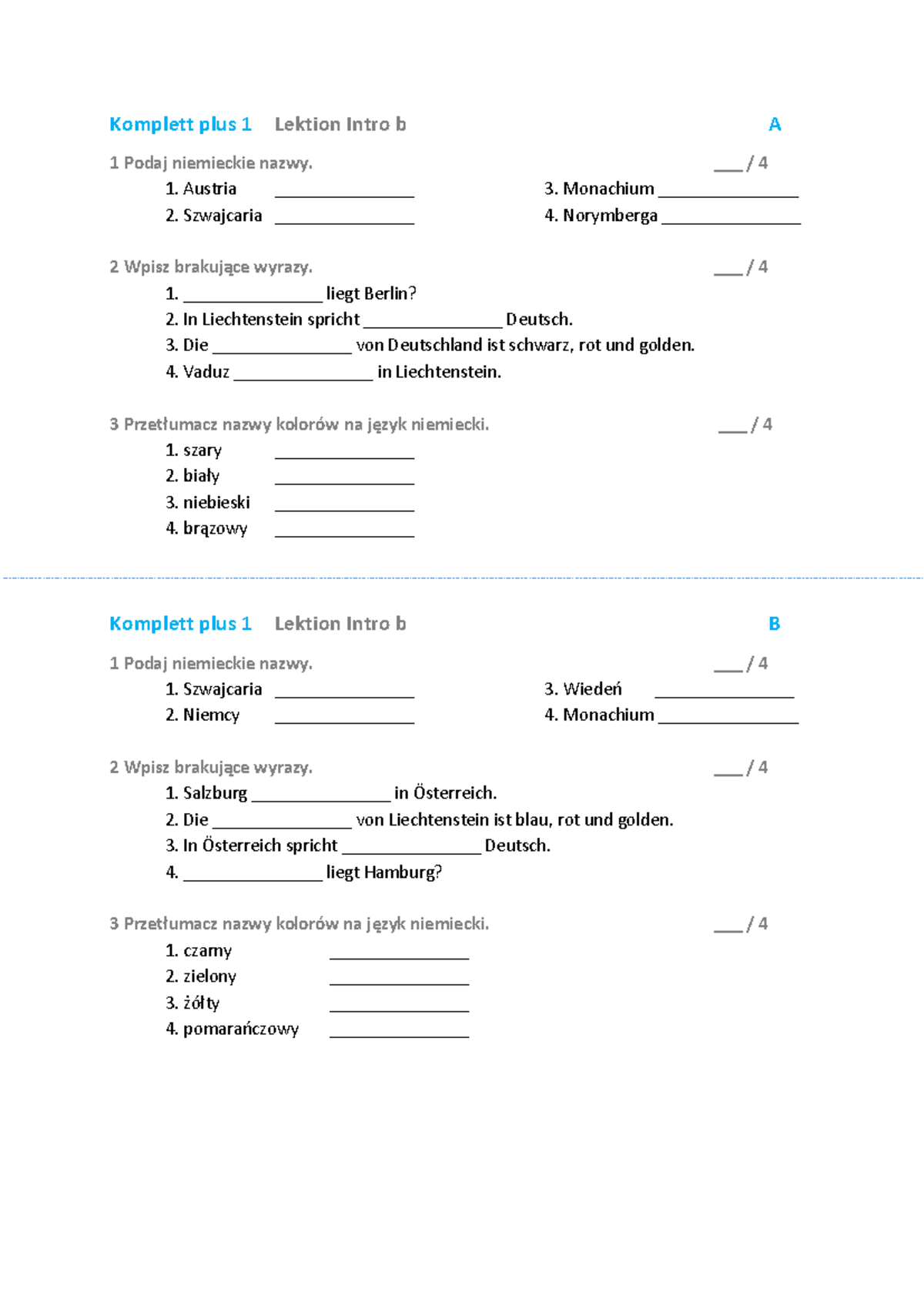 Magnet Sprawdzian Niemiecki 1 Rozdział 8 www.studocu.com