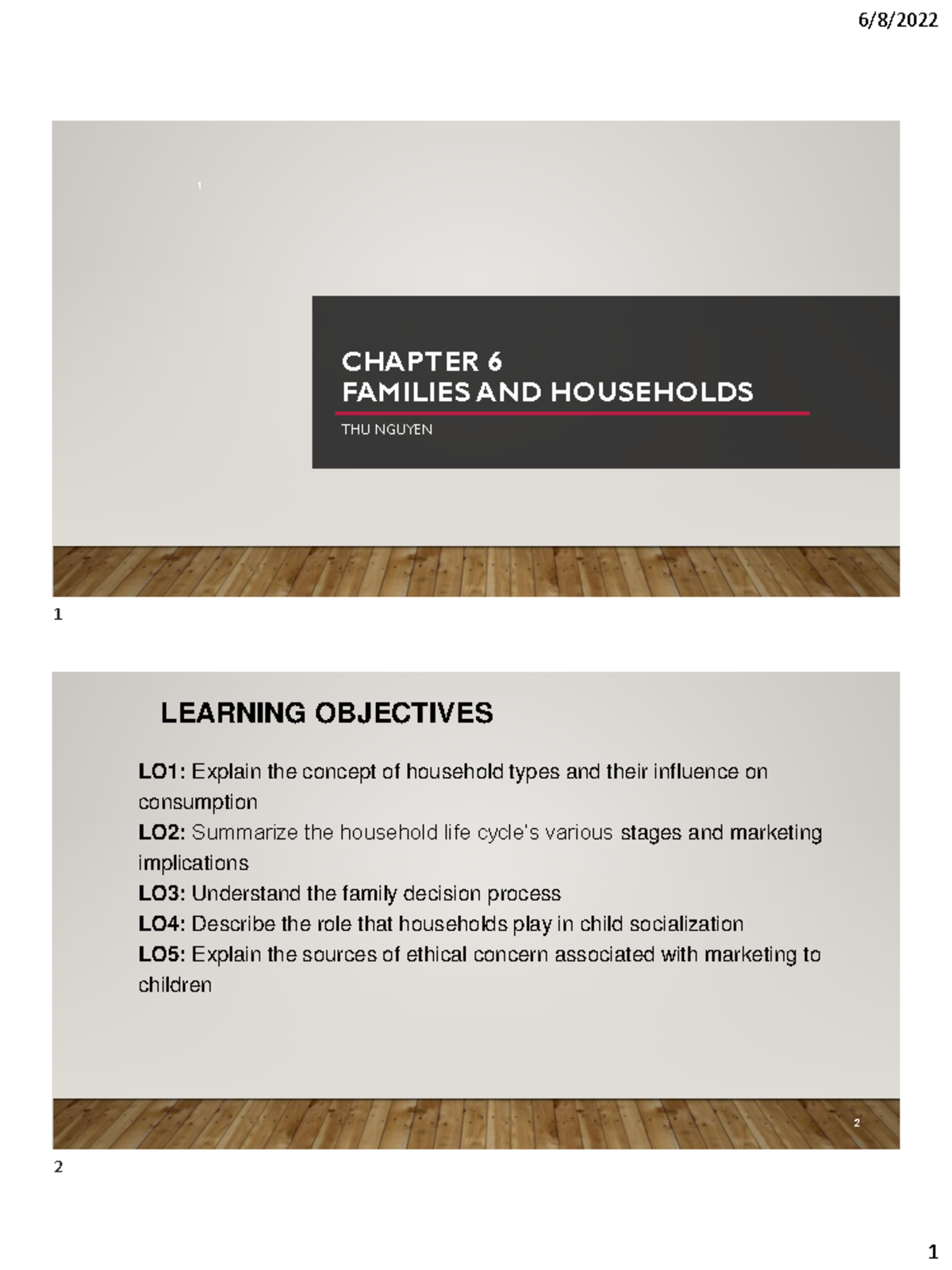 Chap 6 - Consumer Behavior Chapter 6 - Lecturer Slide - CHAPTER 6 FAMILIES AND HOUSEHOLDS THU ...