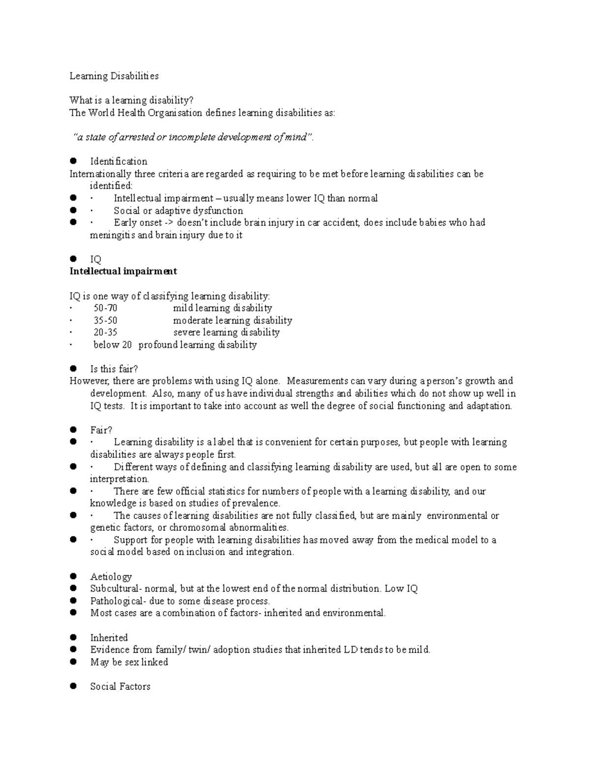 Learning Disabilities - Identification Internationally three criteria ...