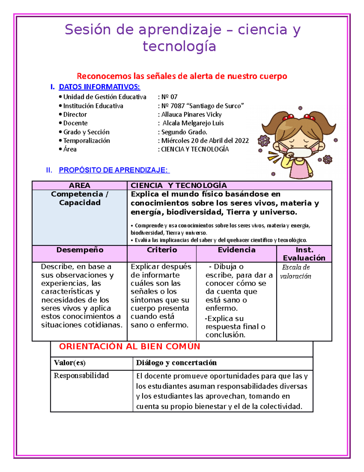 Sesi N De Aprendizaje Do Reconocemos Las Se Ales De Alerta Sesi N De Aprendizaje Ciencia