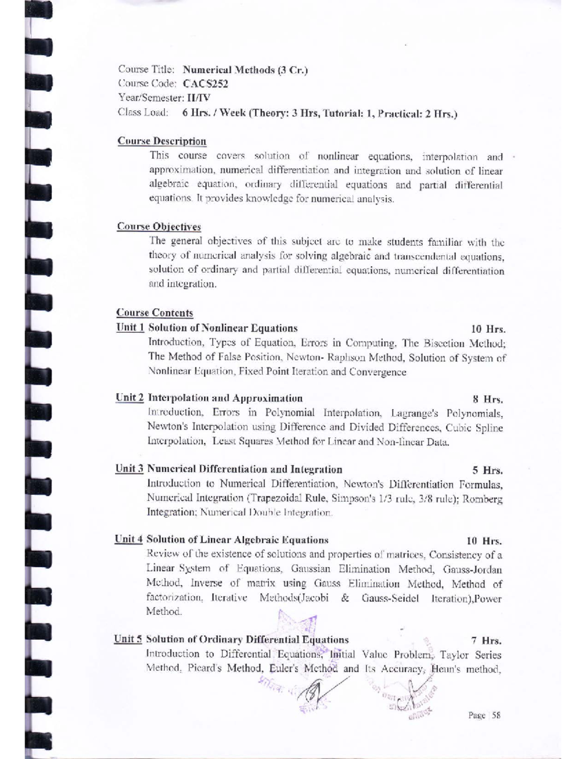 Numerical Methods BCA Syllabus IT College Nepal Bachelor's in Computer Application Studocu