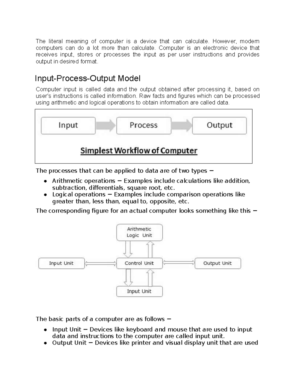 Untitled document - best notes for introduction of computer - The ...