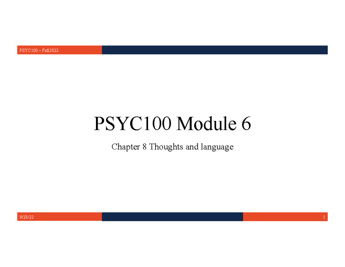 Psyc100 chapter 8 thinkinglearning THUR - PSYC100 Module 6 Chapter 8 ...
