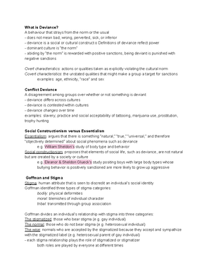 Sociology 1000 - Sociology 1000 Week 1 notes Day 1 Notes - Sociologist ...