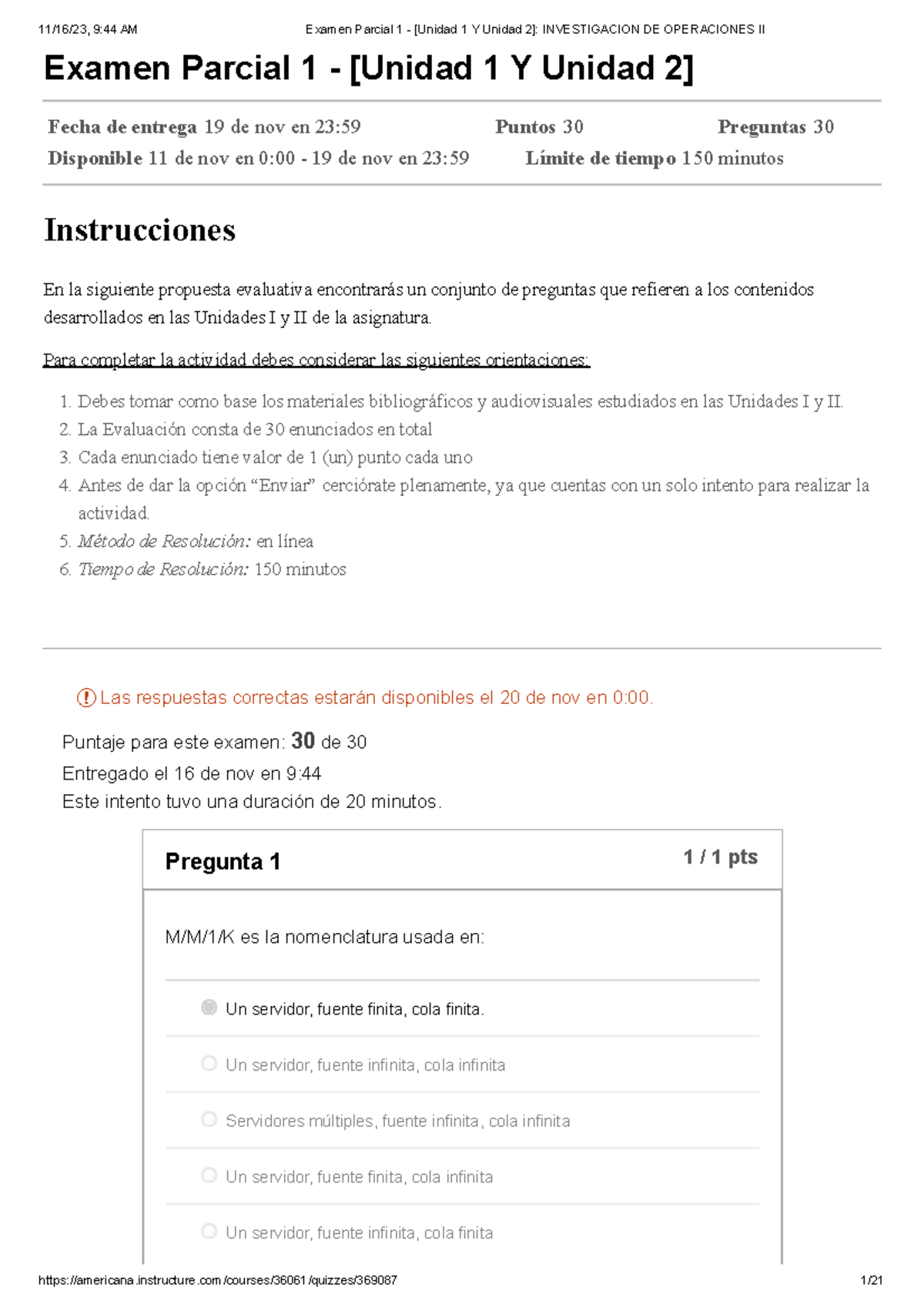 Examen Parcial 1 - [Unidad 1 Y Unidad 2] Investigacion DE Operaciones ...