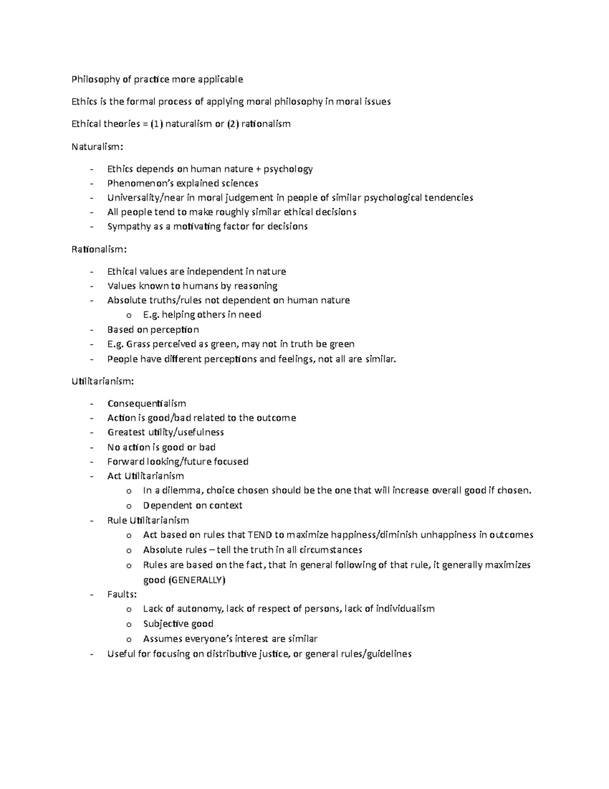Chapter 2 Reading - Philosophy of practice more applicable Ethics is ...