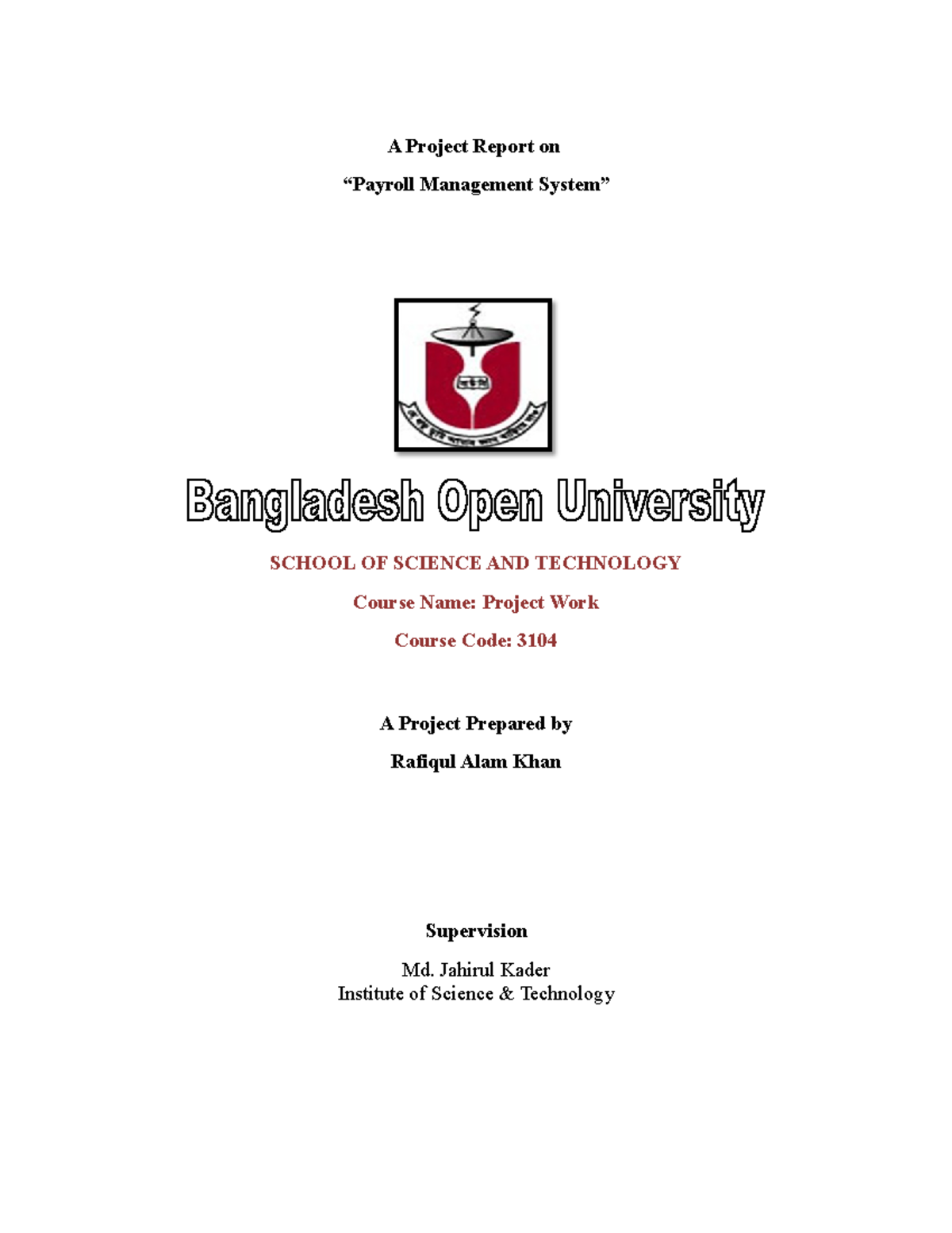 Payroll Management System - A Project Report on “Payroll Management ...