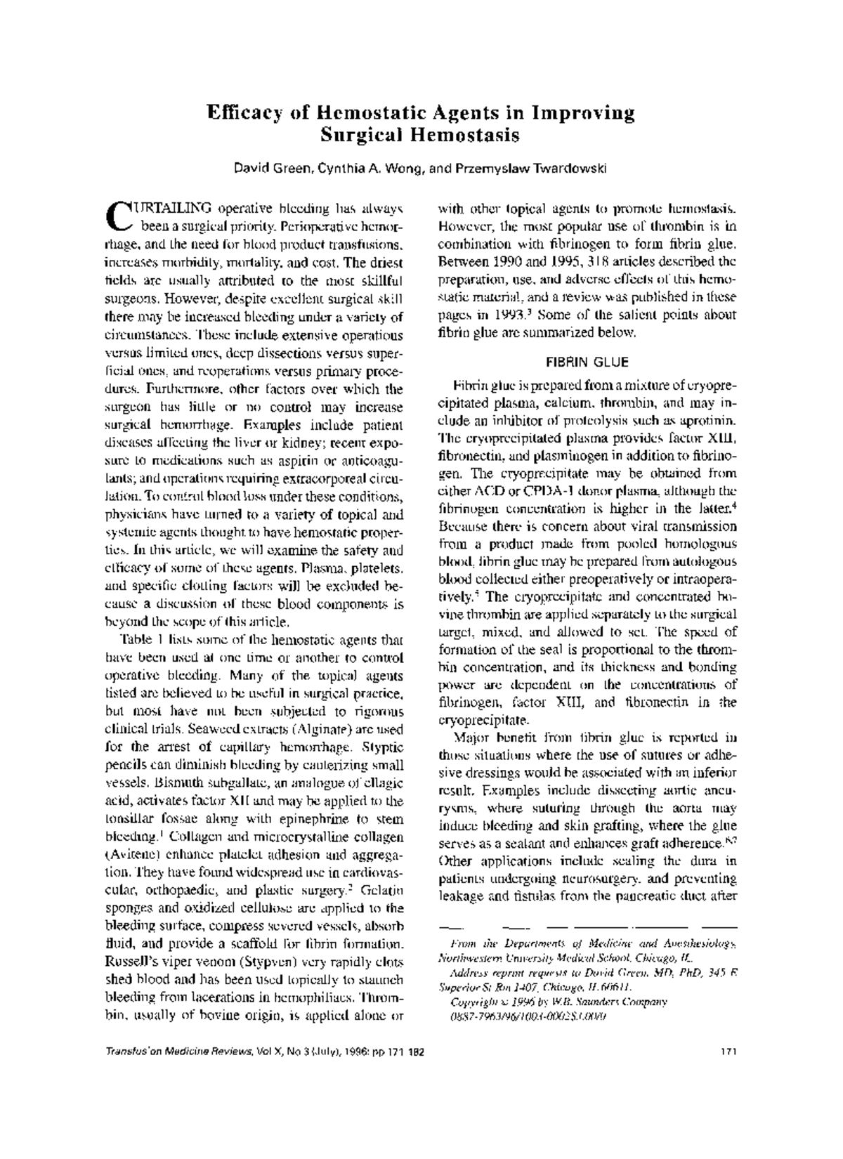 Hemosta Efficacy of Hemostatic Agents in Improving Surgical