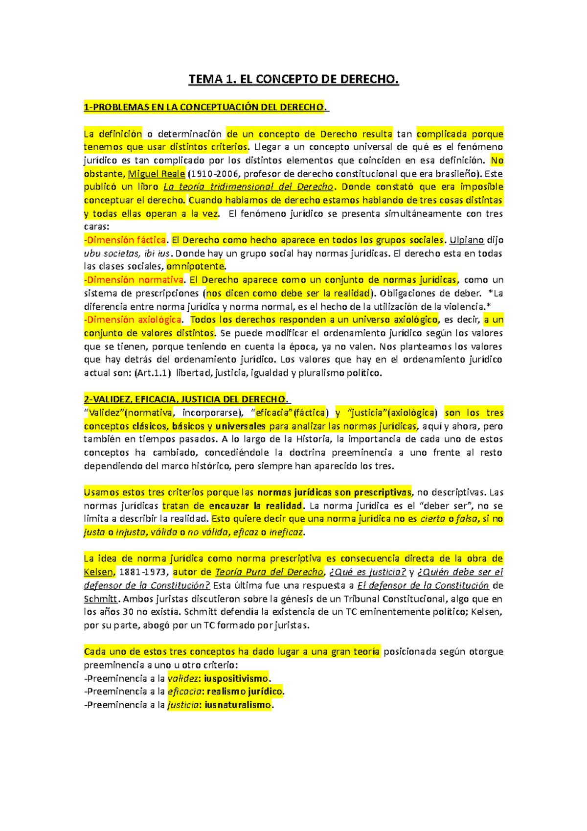 Teoria Del Derecho Tema 1 - TEMA 1. EL CONCEPTO DE DERECHO. 1-PROBLEMAS ...