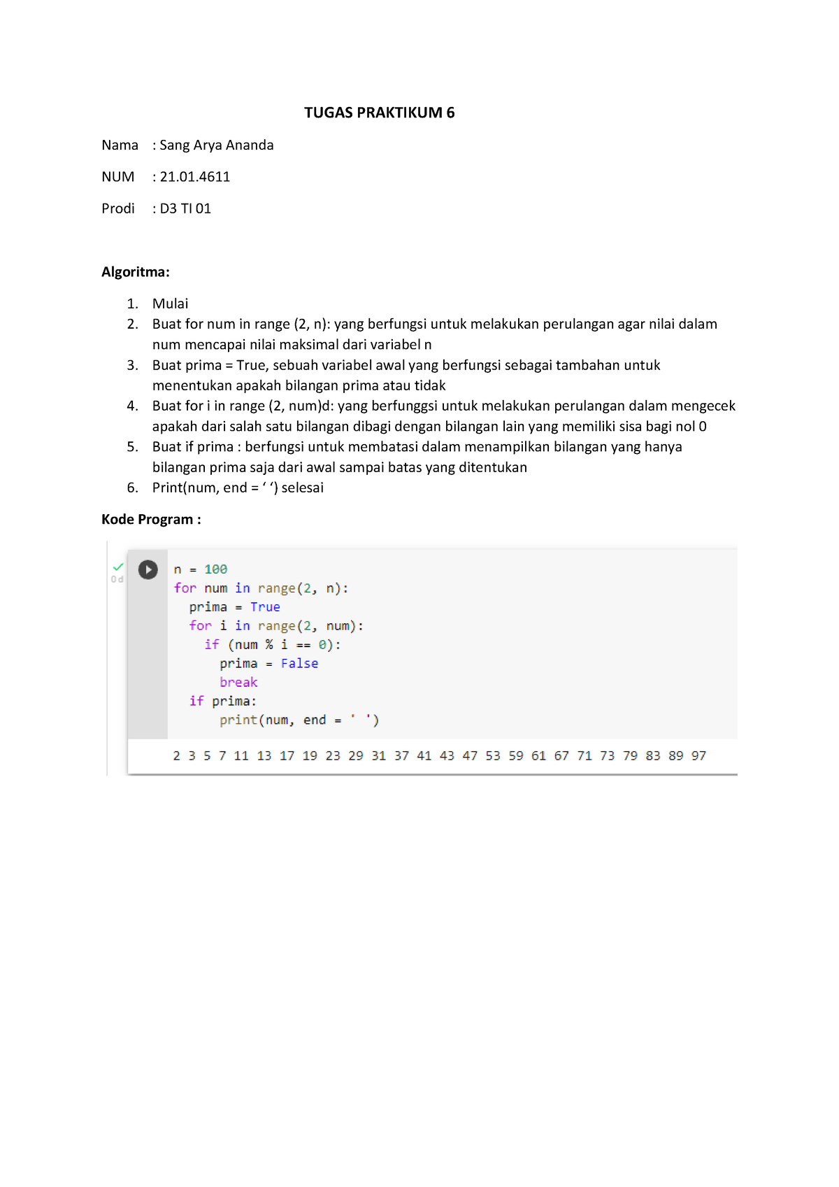 Membuat Algoritma, Kode Program, Dan Flowchart - TUGAS PRAKTIKUM 6 Nama ...