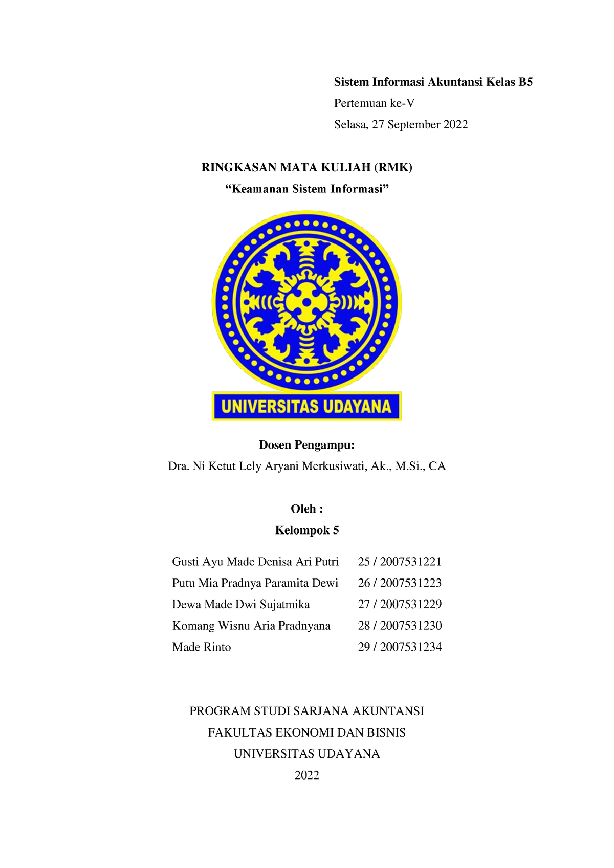 Keamanan Sistem Informasi - Sistem Informasi Akuntansi Kelas B ...