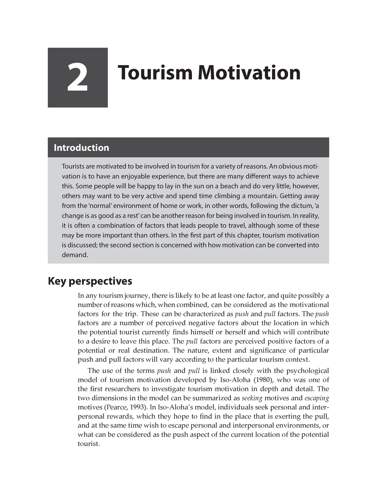 tourism motivation dissertation