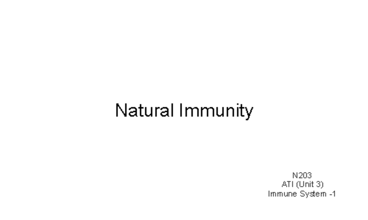 Flashcard 3-immunity - Natural Immunity N ATI (Unit 3) Immune System ...