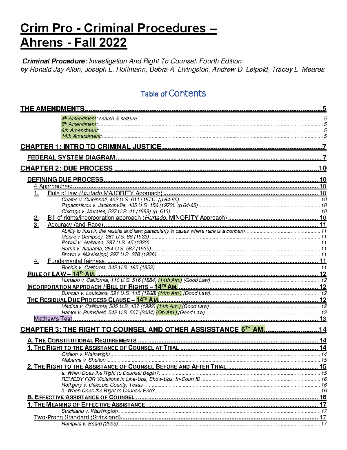 Crim Pro - The Outline - Crim Pro - Criminal Procedures – Criminal ...