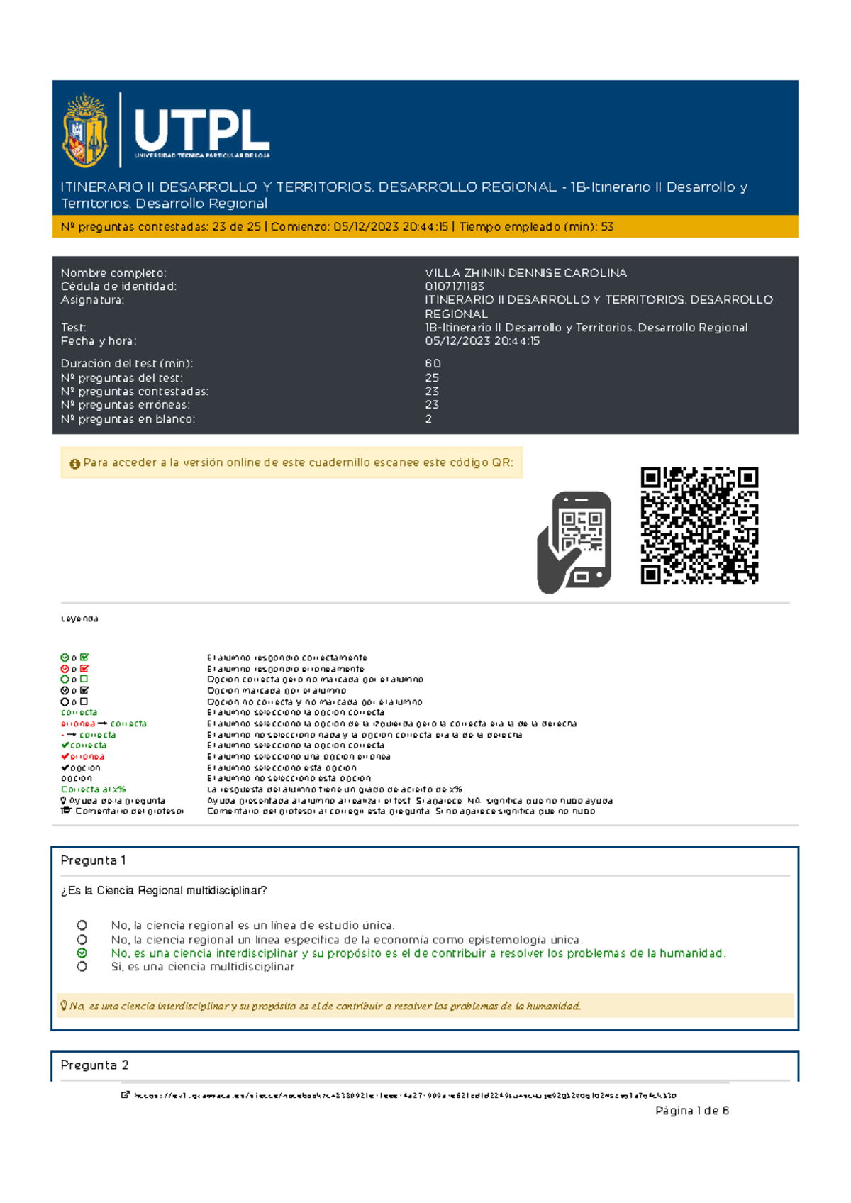 Consolidado Desarrollo Regional - ITINERARIO II DESARROLLO Y ...