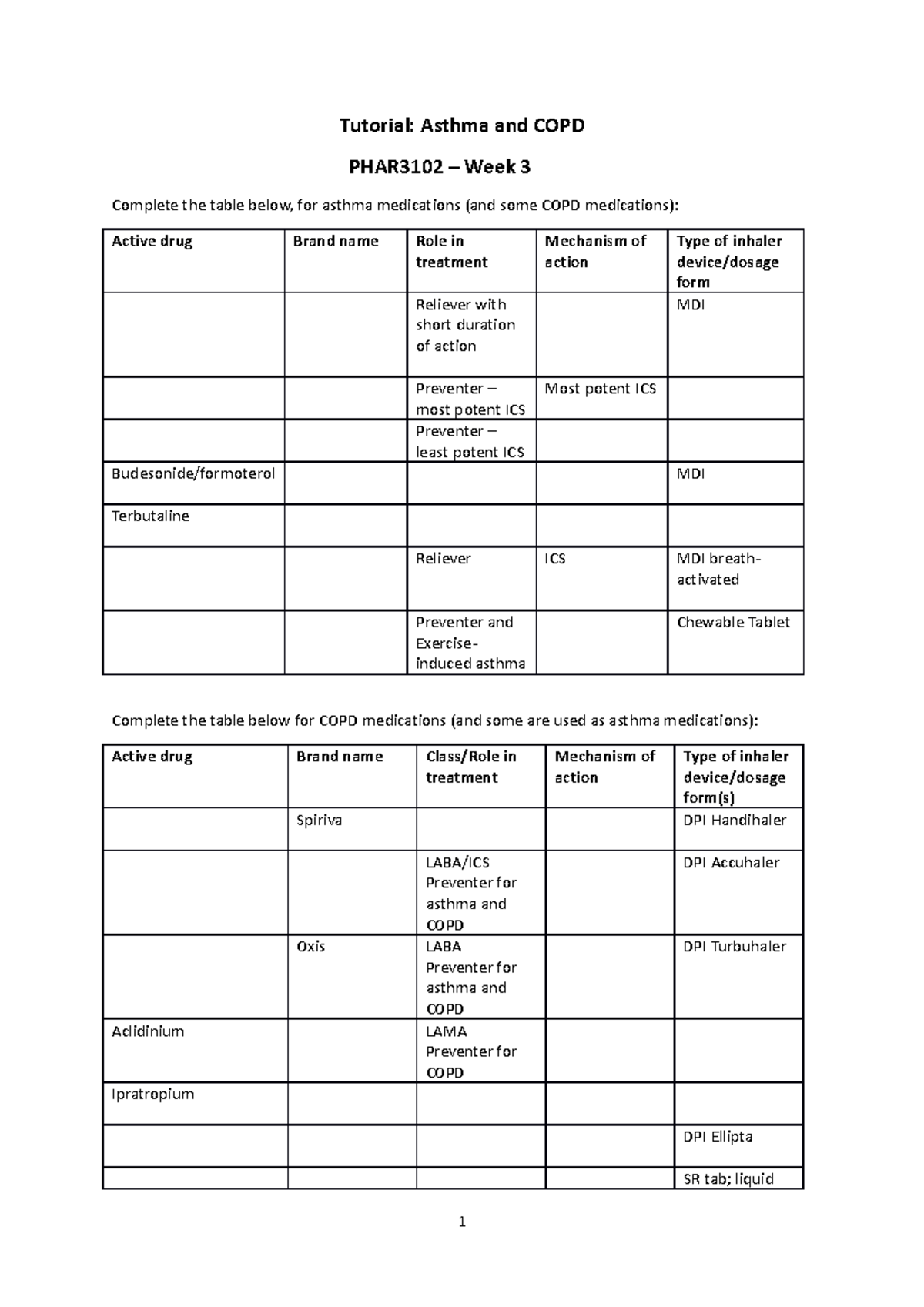Asthma and COPD treatment Students-1 - Tutorial: Asthma and COPD ...