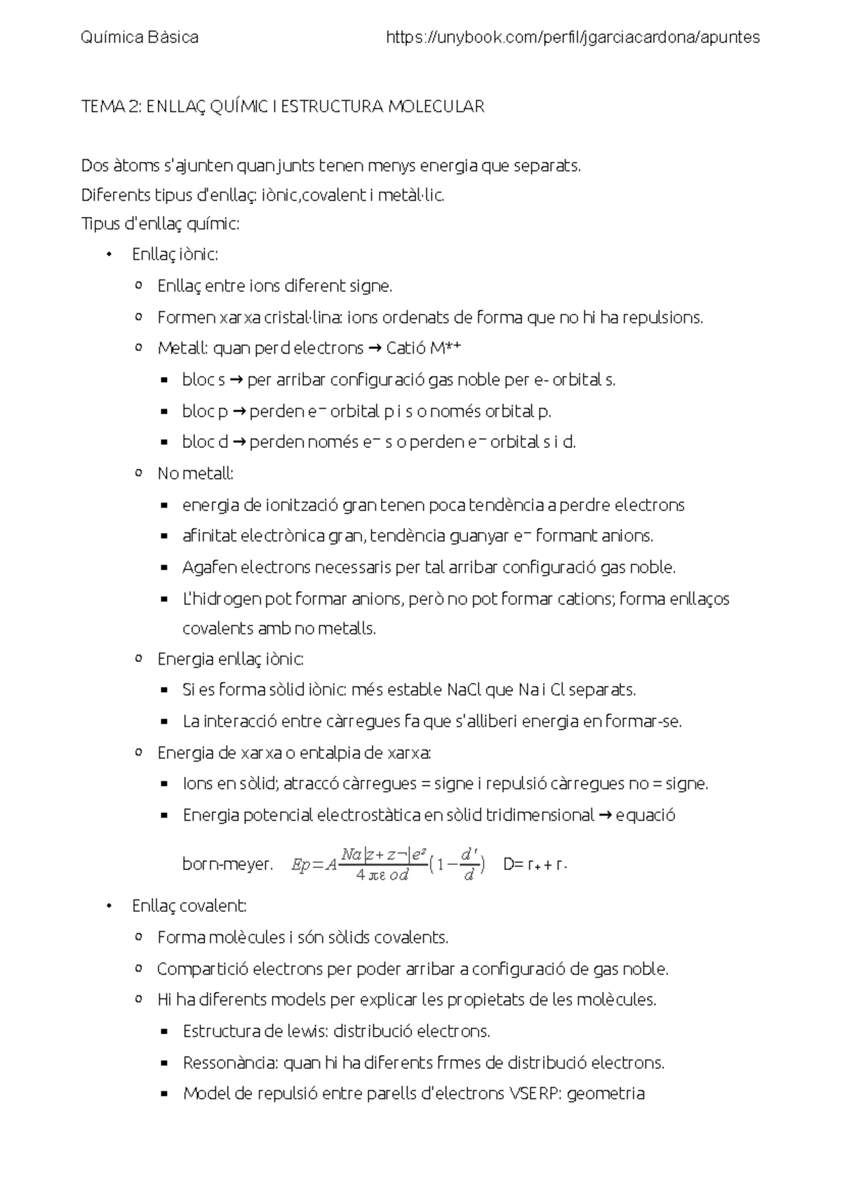 Tema 2: Estructura Molecular - Química Bàsica Unybook/perfil ...