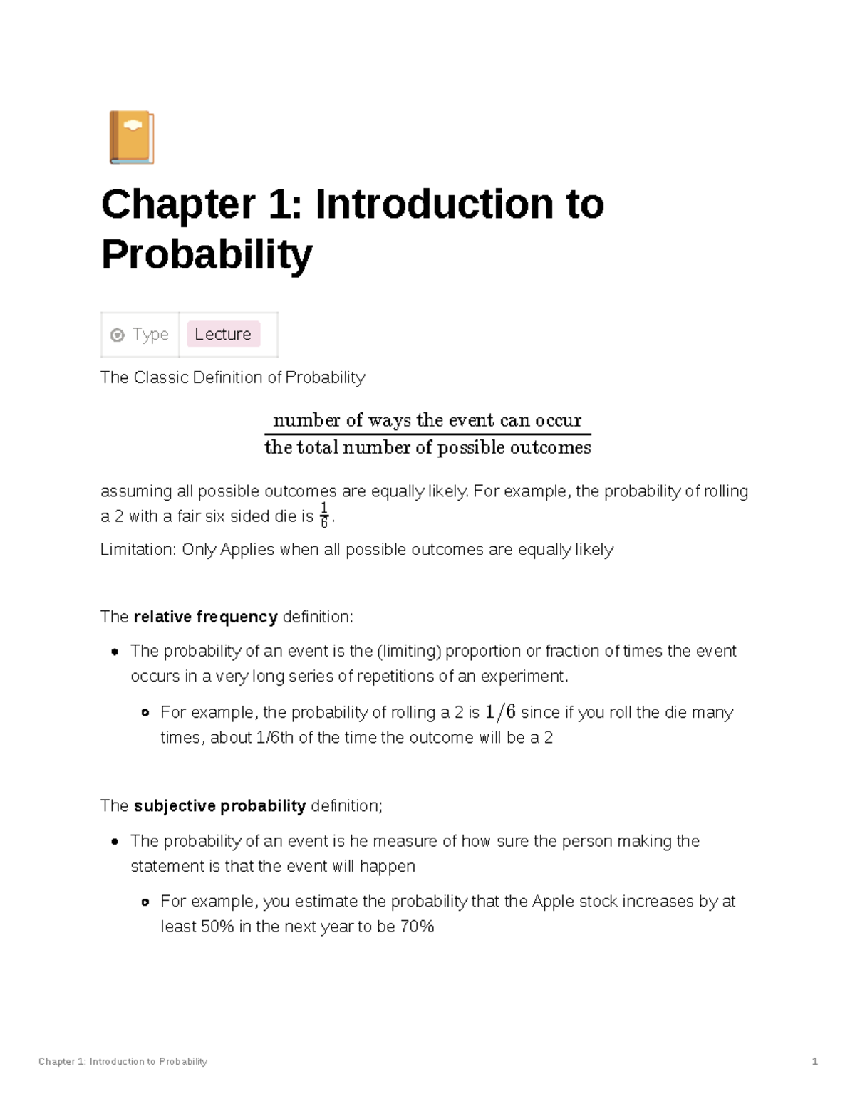 Chapter 1 Introduction To Probability - Chapter 1: Introduction To ...