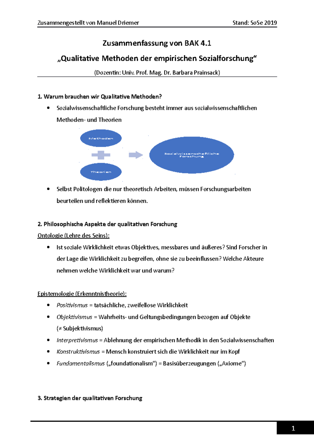 Zusammenfassung Qualitative Methoden Der Empirischen Sozialforschung ...