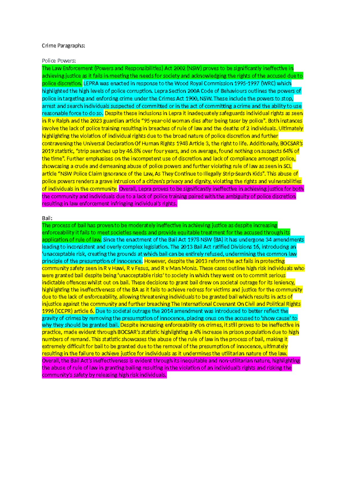 Legal Essay - Crime Paragraphs: Police Powers: The Law Enforcement ...
