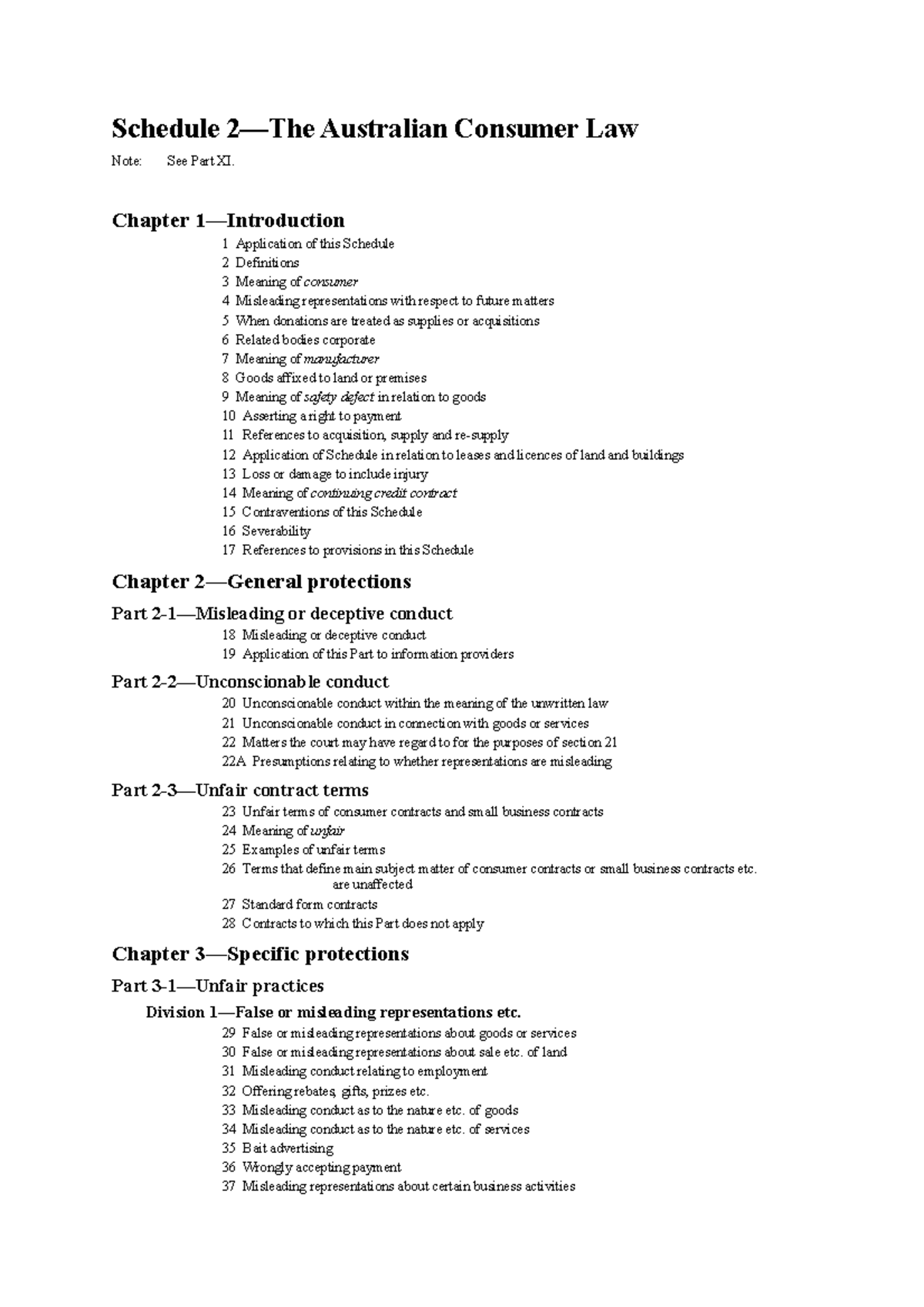 ACL Law - It's all about ACL - Schedule 2—The Australian Consumer Law ...