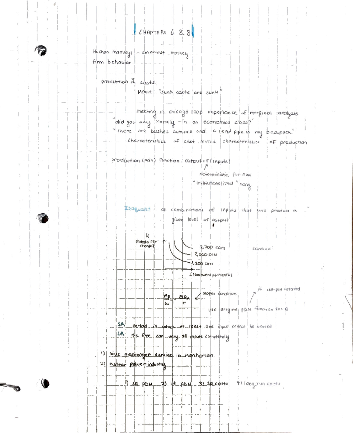 20230317 16 Production function; returns to scale; expansion path