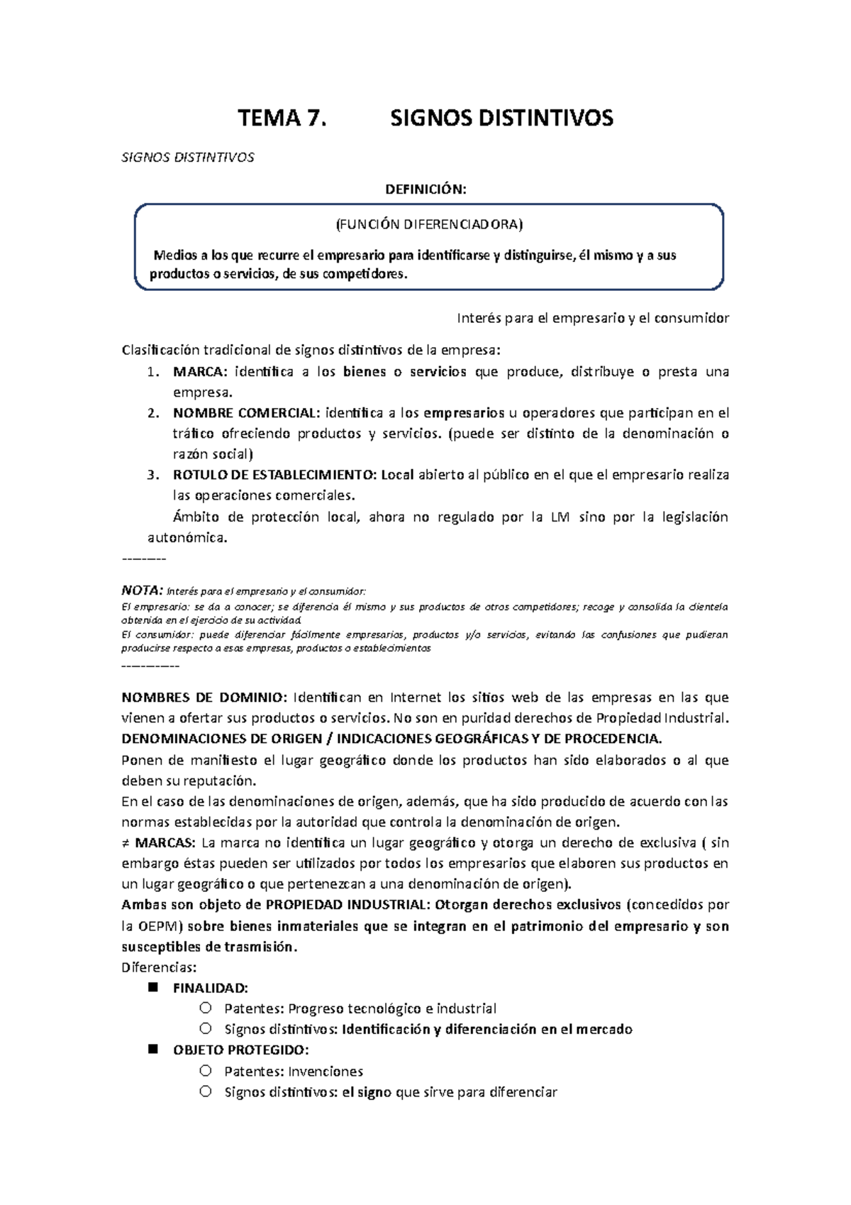 Tema 7 - Mercado - TEMA 7. SIGNOS DISTINTIVOS SIGNOS DISTINTIVOS ...