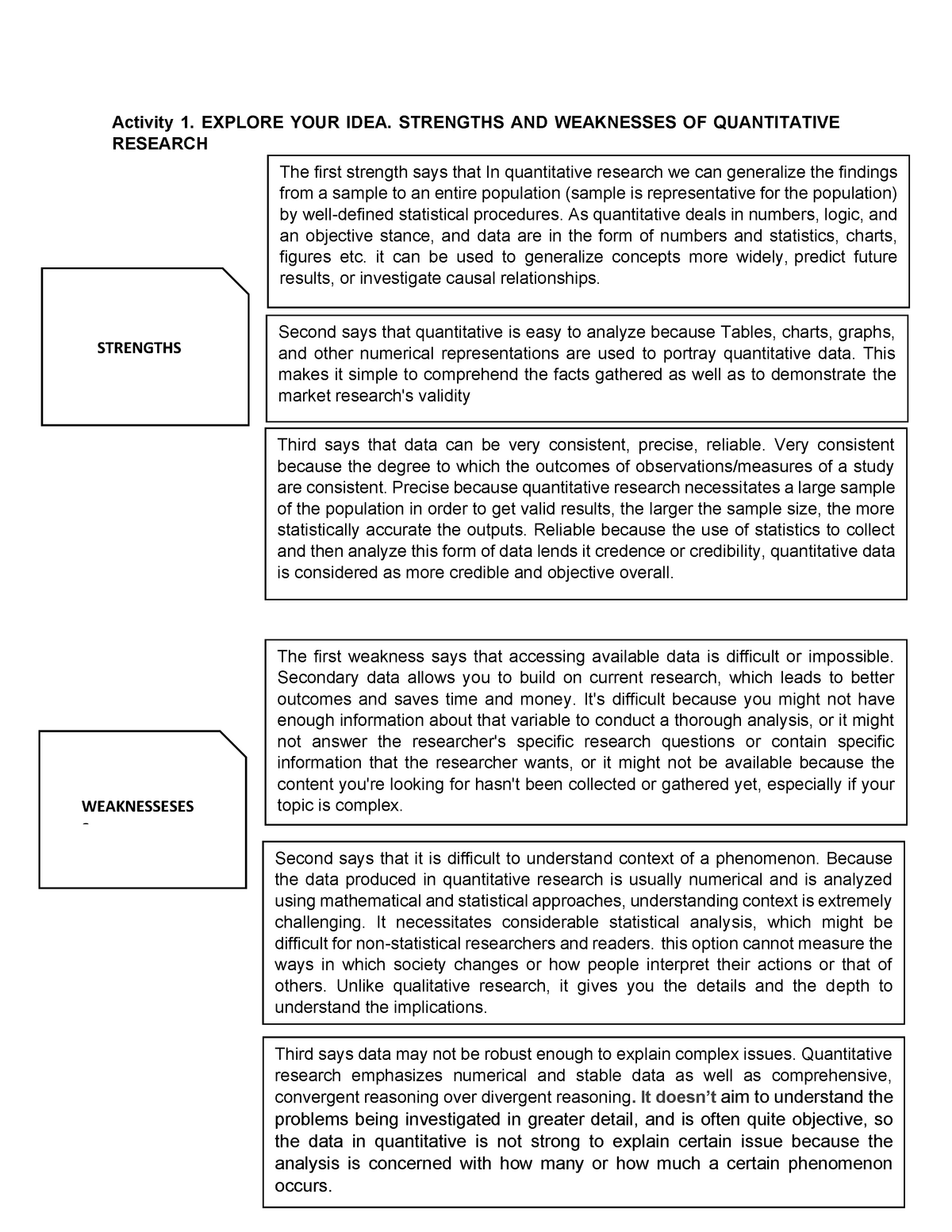 Strengths And Weaknesses Of Quantitative Research General Education 