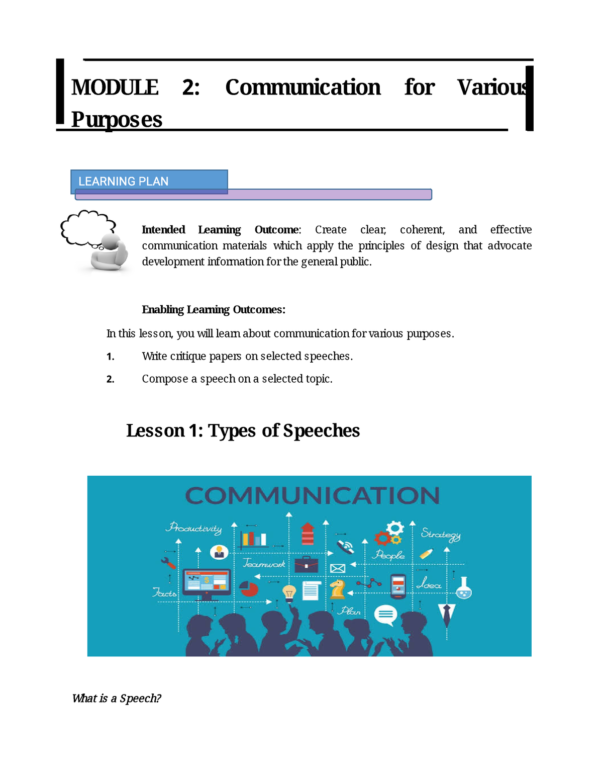 Module 2 (Purposive Communication) - MODULE 2: Communication For ...