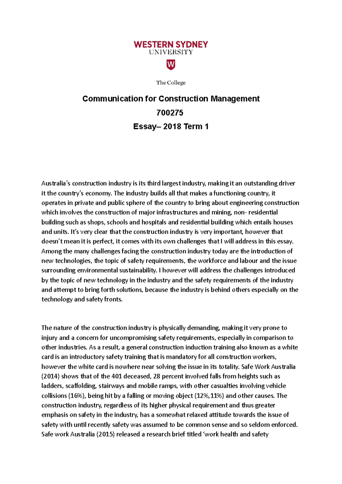 academic communication essay